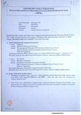Amandemen Surat Perjanjian Penyaluran Bantuan Rehabilitasi dan Rekonstruksi Rumah (SPPB),  Nama K...
