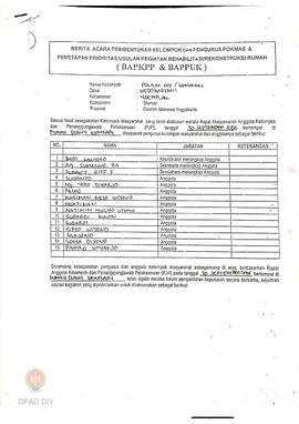 Berita Acara Pembentukan Kelompok dan Pengurus Pokmas dan Penetapan Prioritas Usulan Kegiatan Reh...