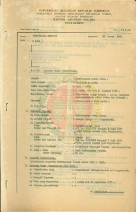 Laporan hasil pemeriksaan proyek proyek pembangunan rumah dinas.