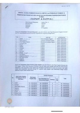 Berita Acara Pembentukan Kelompok dan Pengurus POKMAS & Penetapan prioritas usulan kegiatan R...