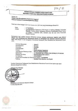 Permohonan Pembayaran Bantuan Rehabilitasi dan Rekonstruksi Rumah, Nama Kelompok Masyarakat Jasem...