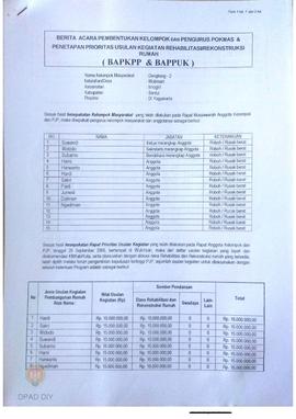 Berita Acara Pembentukan Kelompok dan Pengurus POKMAS & Penetapan prioritas usulan kegiatan R...