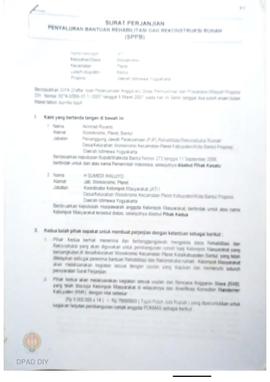 Surat Perjanjian Penyaluran Bantuan Rehabilitasi dan Rekonstruksi Rumah (SPPB),  Nama Kelompok Ma...