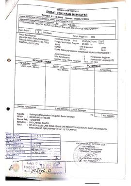 Surat Perintah Pencairan Dana kepada Kelompok Masyarakat Kabupaten Bantul perihal Belanja Lain-la...