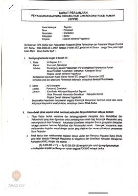 Surat Perjanjian Penyaluran Bantuan Rehabilitasi dan Rekonstruksi Rumah (SPPB),  Nama Kelompok Ma...