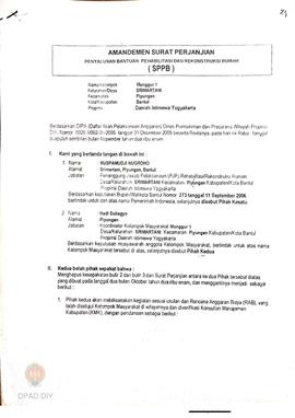 Amandemen Surat Perjanjian Penyaluran Bantuan Rehabilitasi dan Rekonstruksi Rumah (SPPB),  Nama K...