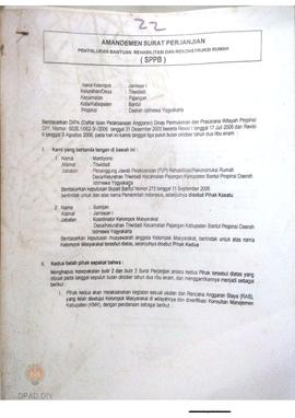 Surat Perjanjian Penyaluran Bantuan Rehabilitasi dan Rekonstruksi Rumah (SPPB), Nama Kelompok Mas...