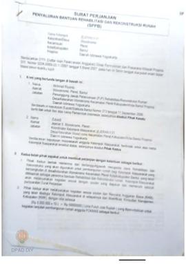 Surat Perjanjian Penyaluran Bantuan Rehabilitasi dan Rekonstruksi Rumah (SPPB),  Nama Kelompok Ma...