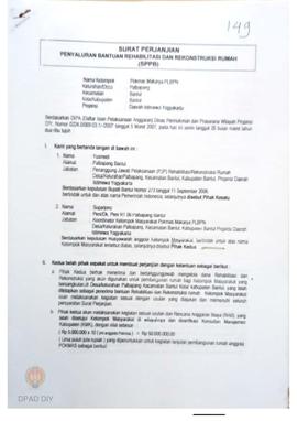 Surat Perjanjian Penyaluran Bantuan Rehabilitasi dan Rekonstruksi Rumah (SPPB), Nama Kelompok Mas...