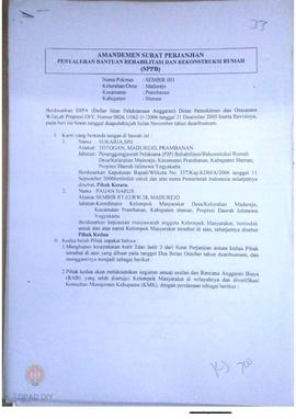 Amandemen Surat Perjanjian Penyaluran Bantuan Rehabilitasi dan Rekonstruksi Rumah (SPPB),  Nama K...