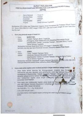 Surat Perjanjian Penyaluran Bantuan Rehabilitasi dan Rekonstruksi Rumah (SPPB), Nama KelompokTruc...