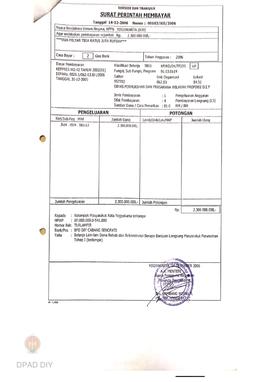 Surat Perintah Pencairan Dana kepada Kelompok Masyarakat Kota Yogyakarta untuk Belanja Lain-lain ...