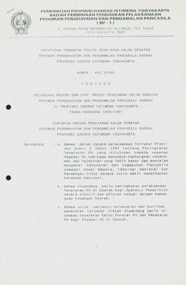 Keputusan Pemimpin Proyek Penataran Calon Penatar Pedoman Penghayatan dan Pengamalan Pancasila Da...