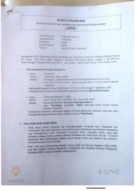 Surat Perjanjian Penyaluran Bantuan Rehabilitasi dan Rekonstruksi Rumah (SPPB),  Nama Kelompok Ga...