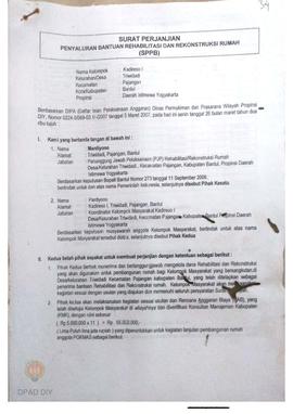Surat Perjanjian Penyaluran Bantuan Rehabilitasi dan Rekonstruksi Rumah (SPPB), Nama Pokmas Kadir...
