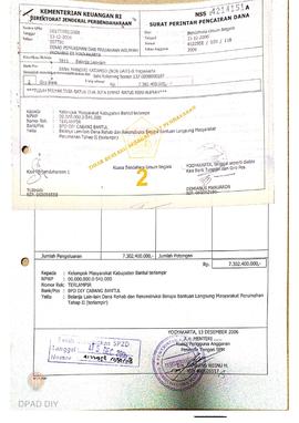 Surat Perintah Pencairan Dana kepada Kelompok Masyarakat Kabupaten Bantul perihal Belanja Lain-la...