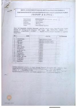 Berita Acara Pembentukan Kelompok dan Pengurus POKMAS & Penetapan prioritas usulan kegiatan R...